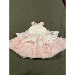 Doll‎ cake Girls Dress 3 Toddler Pink And White NWT